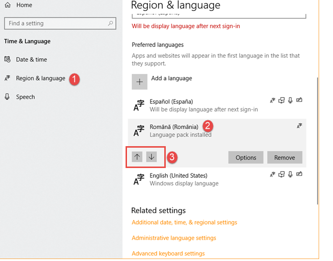 Fail to change display language in windows 10 - Microsoft Q&A