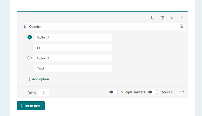 Microsoft Forms -- "Message for those who choose this option" feature ...