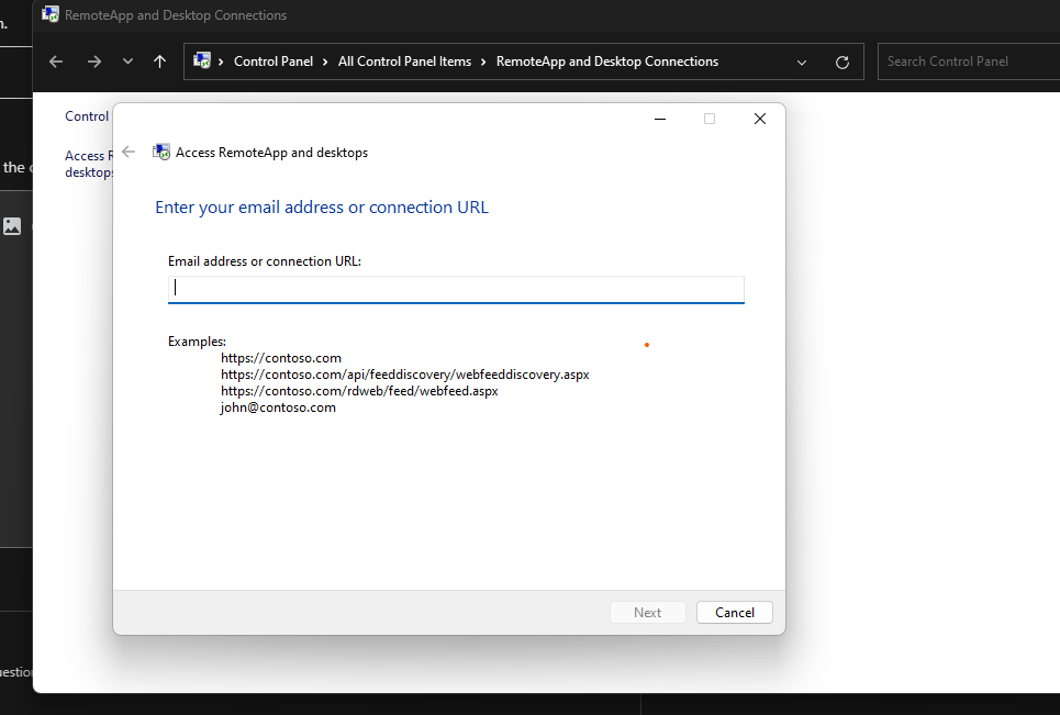 Remoteapp and desktop resources aren t available for the email address