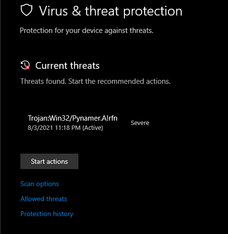 WINDOWS DEFENDER KEEPS SAYING ACTION NEEDED - Microsoft Q&A