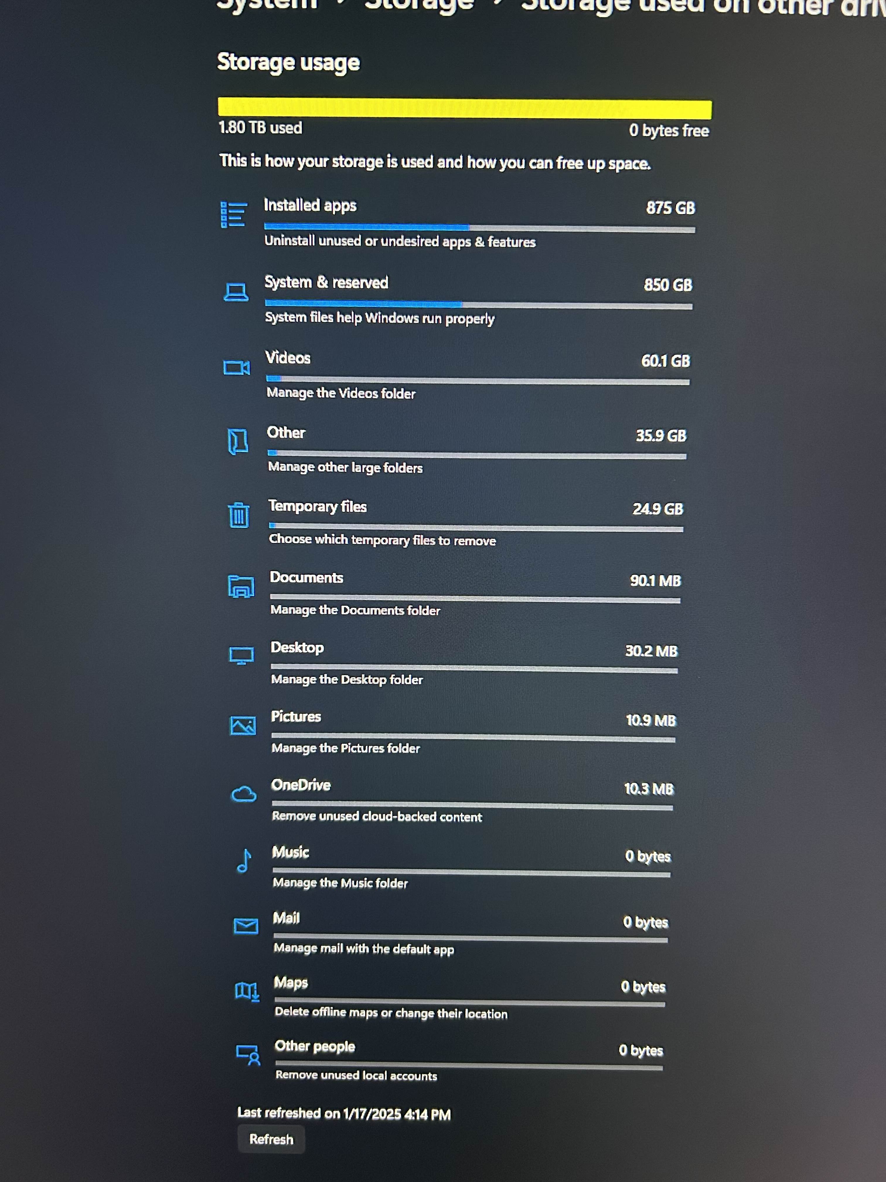 Why is my system files taking up 900 gigabytes? - Microsoft Q&A
