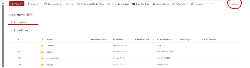 How do we hide "In channel" section when accessing SharePoint document ...