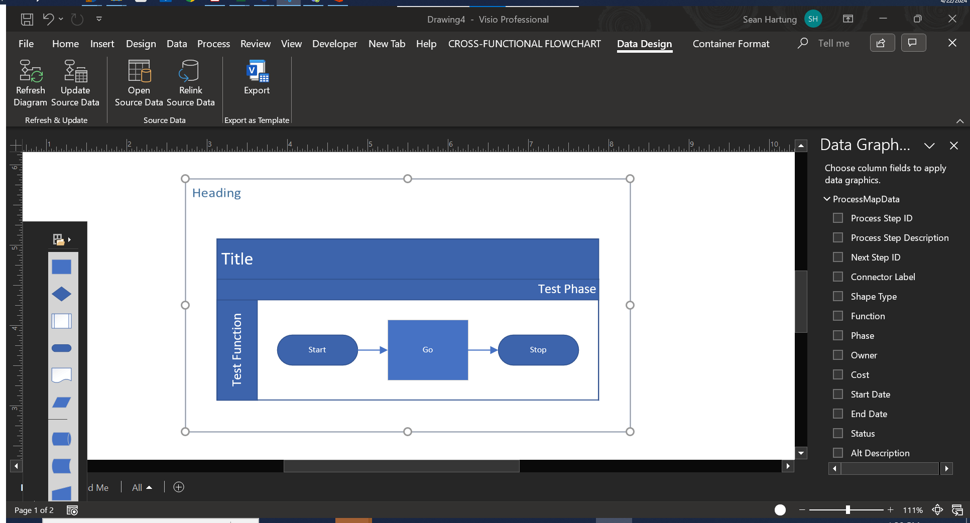 Cross functional flow chart wizard - Microsoft Q&A