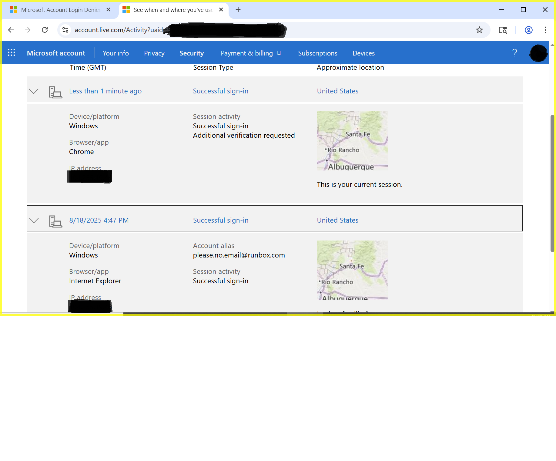 Microsoft Account Login Denied -- No Relevant Tags! - Microsoft Q&A