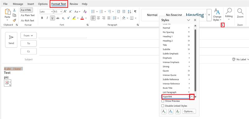 Setting SharePoint link colors in Outlook emails - Microsoft Q&A