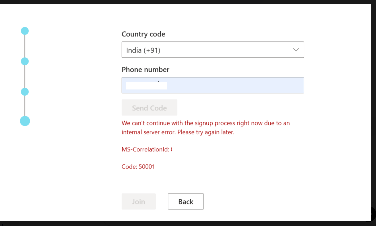How can I fix this issue? When I try to create a Microsoft 365 ...