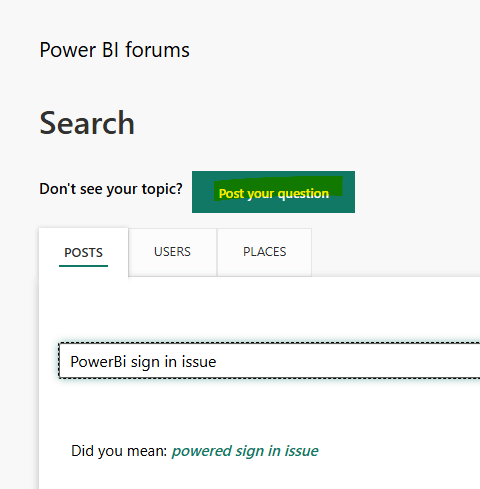 PowerBi sign in issue - Microsoft Q&A