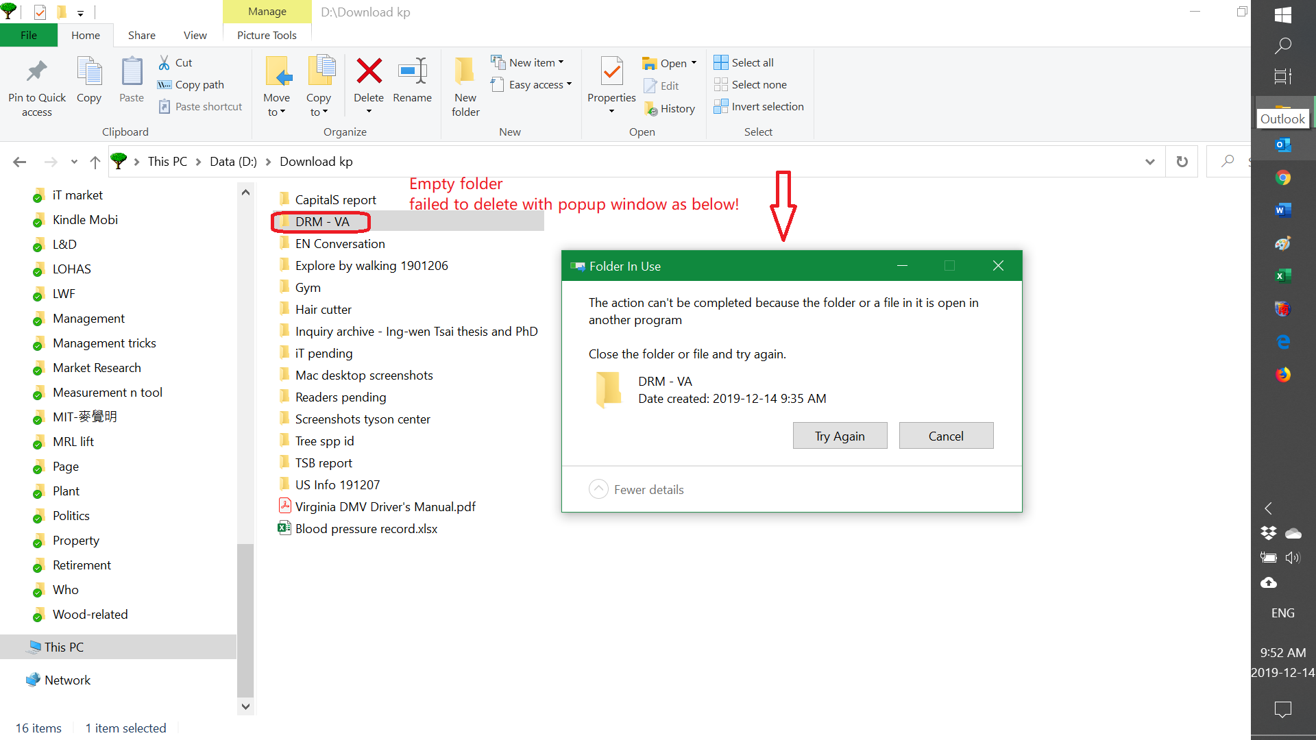 renaming folders in Windows 10 file explorer - Microsoft Q&A