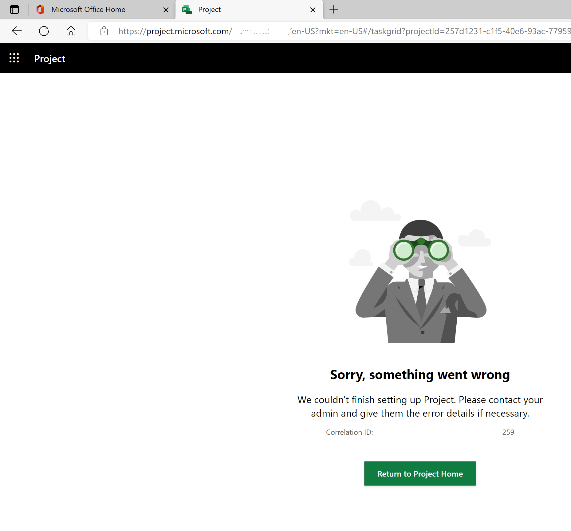 Project is keeps loading for long time and returning with error ...