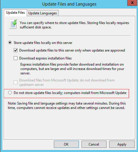 WSUS file transfers to client workstations in a low bandwidth ...