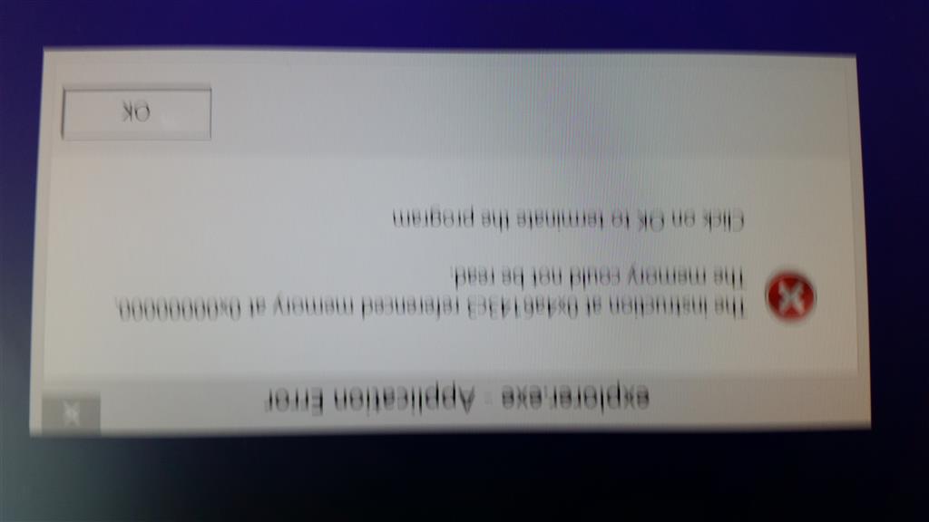 Shutdown error: explorer.exe - Application error The instruction