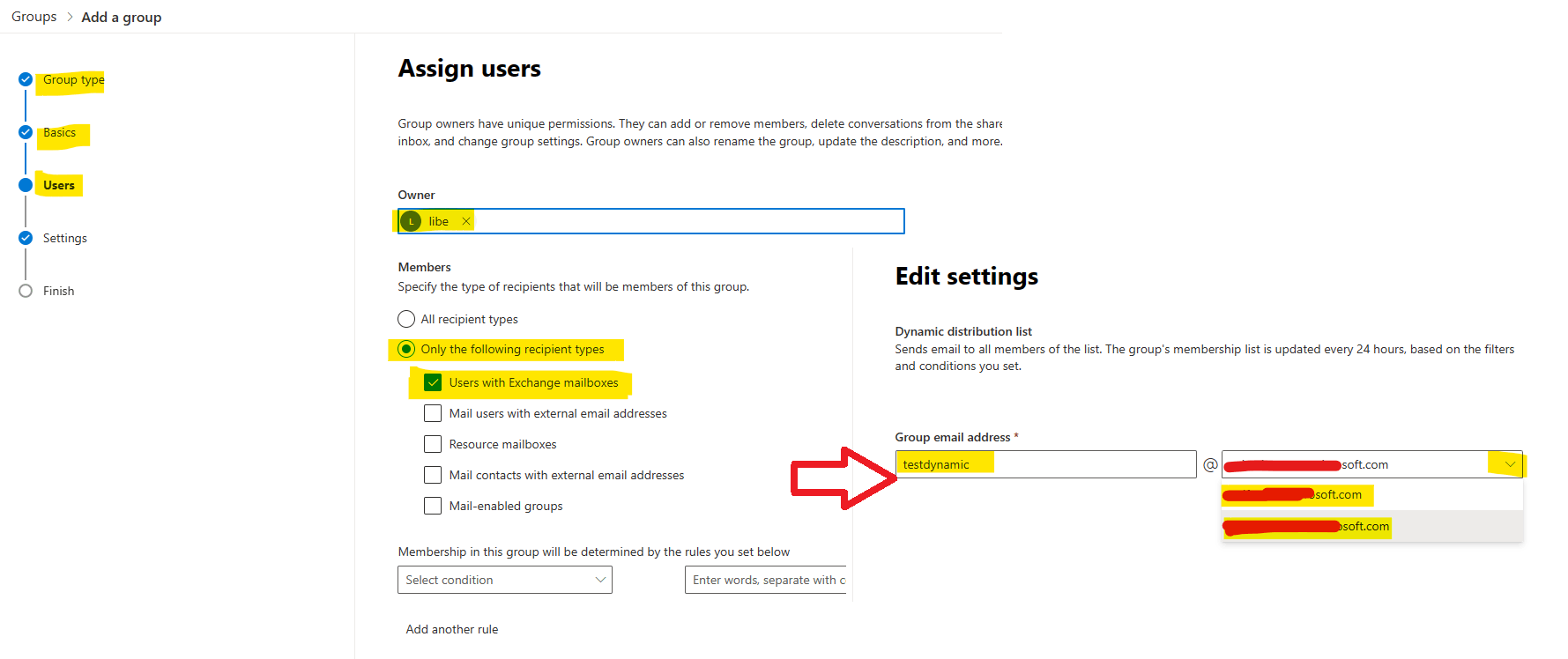 Create a distribution list for different domains automatically ...