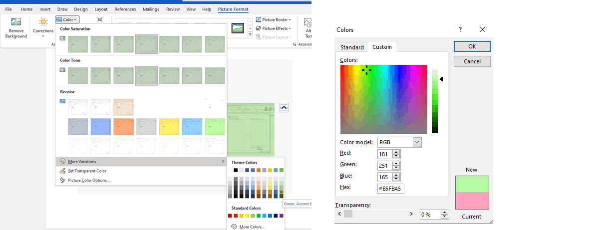 Recolor PNG only works on default colors, not 