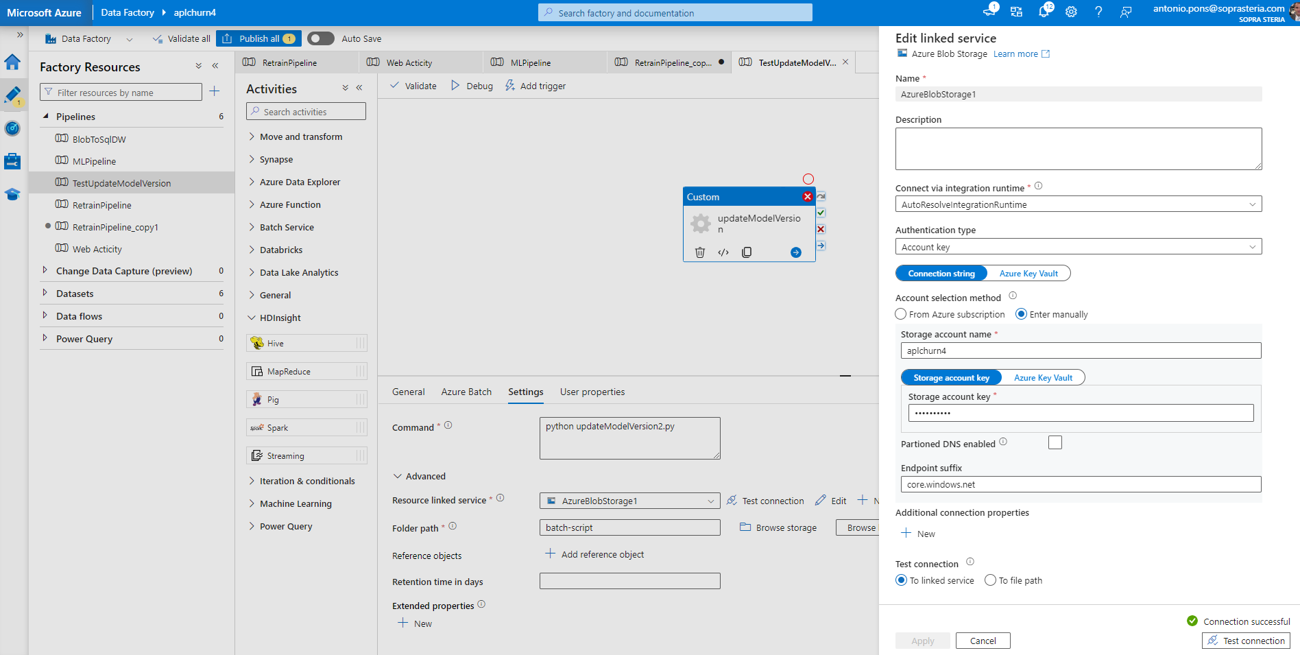 Update Machine Learning models by using Data Factory - Microsoft Q&A