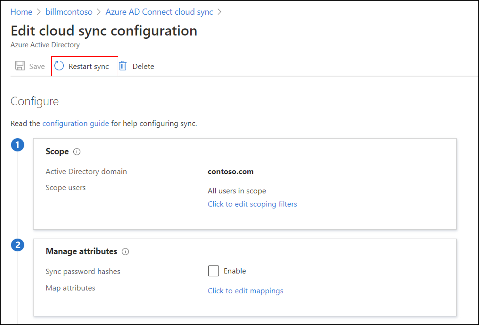 How do I restart the Cloud Sync agent for immediate synchronization ...