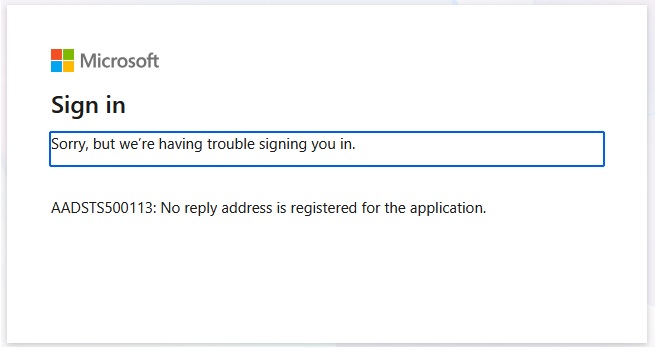 Sign in error