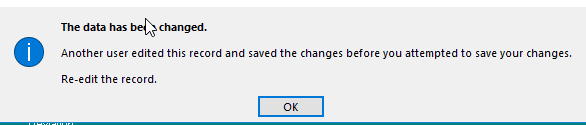 Row Versioning - "The data has been changed" - Microsoft Q&A