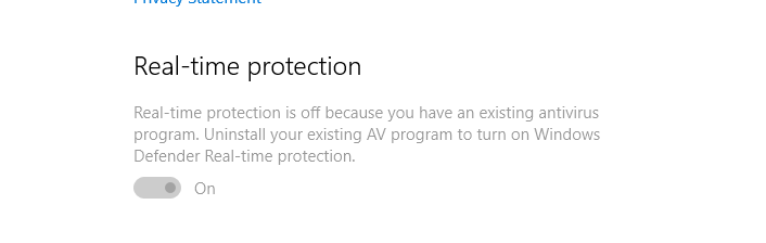 windows defender real time protection is off because you are using ...