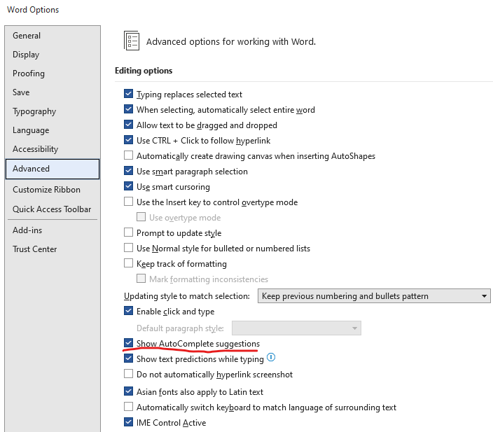 How to turn off name autocomplete - Microsoft Q&A