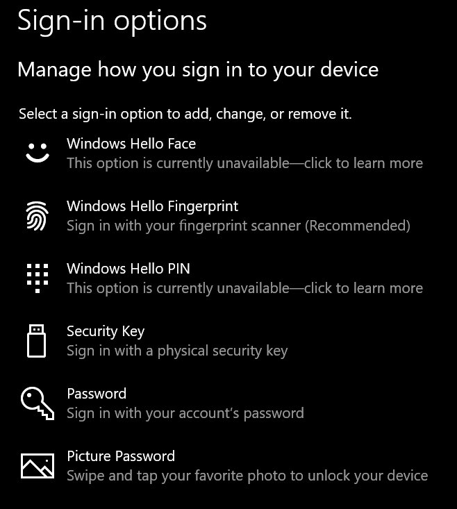 PIN set up option is gone! PIN is required to set up Hello Fingerprint ...