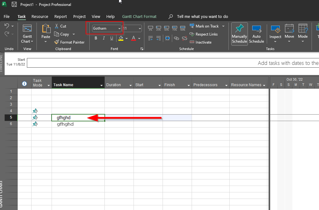 MS Project text style and external font issue - Microsoft Q&A