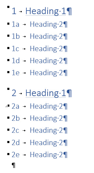 Headings which include two numbering schemes - Microsoft Q&A