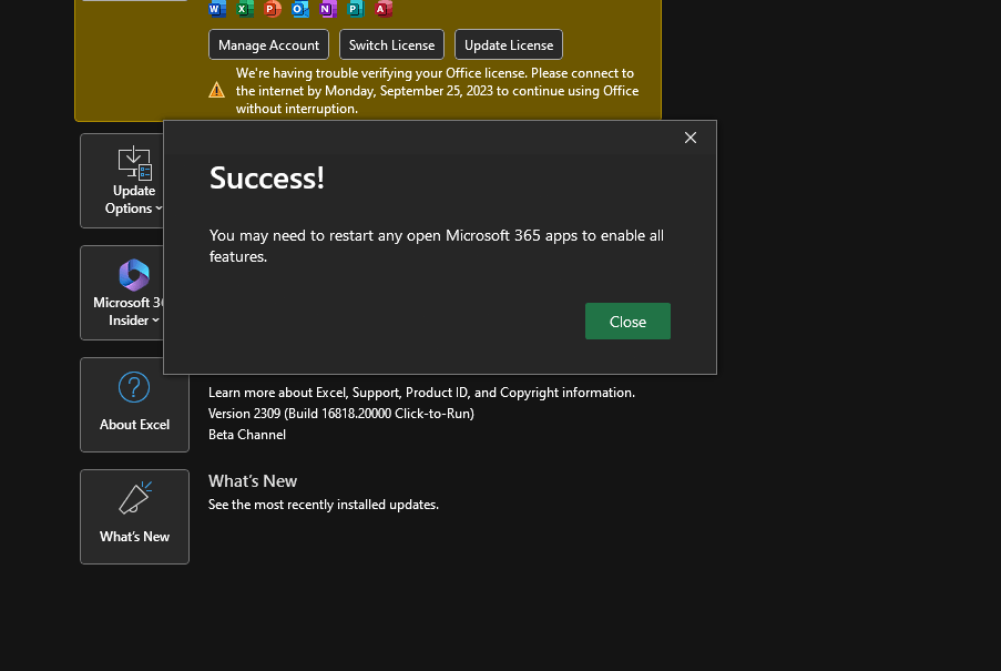 Office 365 Personal License Verification Error 