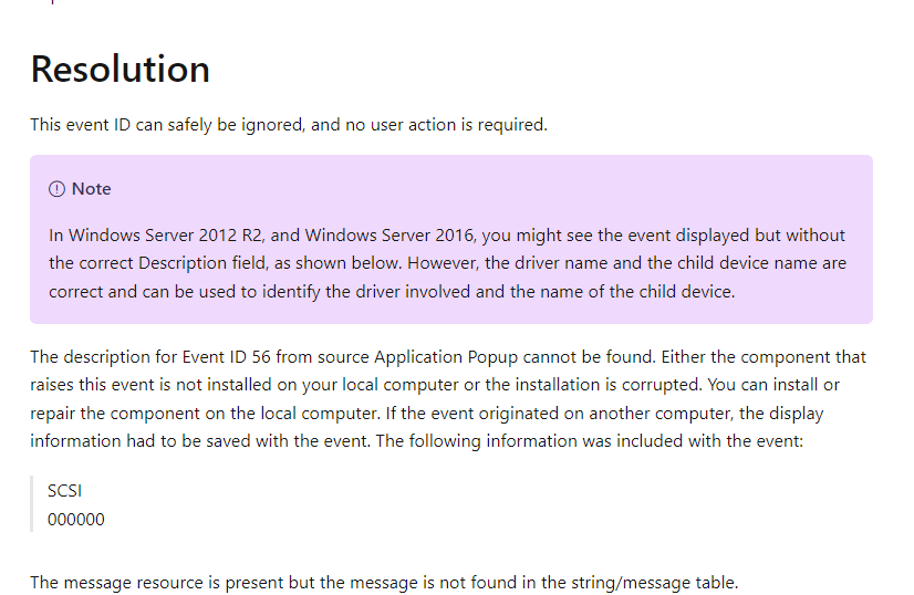 Fix for Event Error ID 56 and Advanced Error Reporting (PCI Express ...