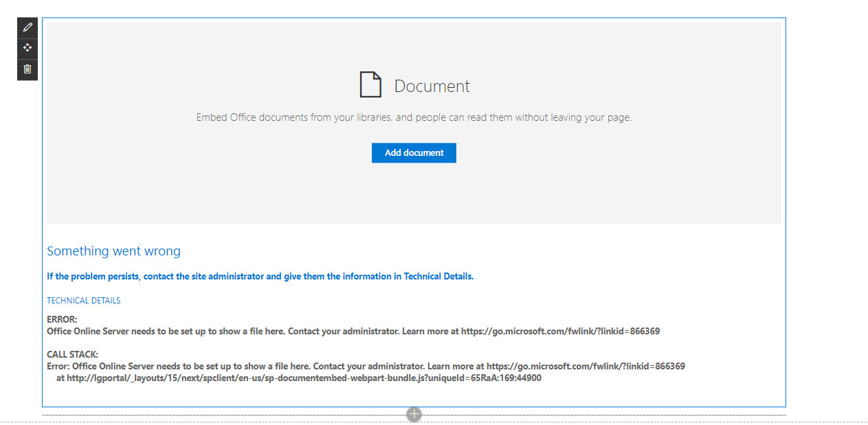 Office Online Server needs to be set up to show a file here. Contact