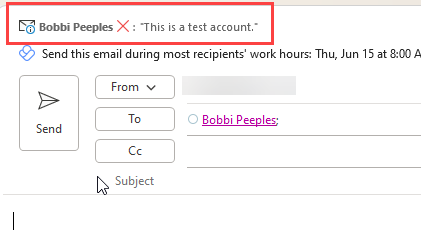 Outlook email display name can show 2 different name for internal and ...
