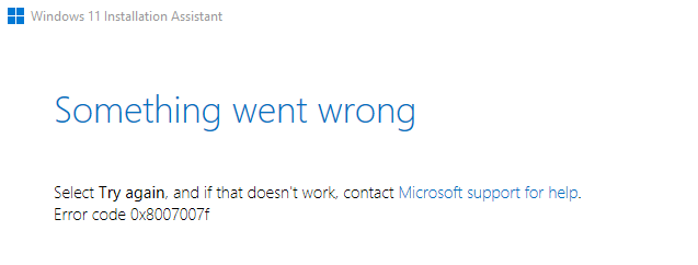 Windows 11 upgrade error code