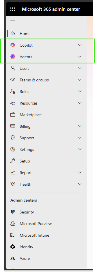 Copilot features not visible in Microsoft 365 admin center despite ...