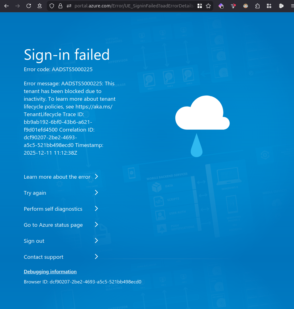 azure fail