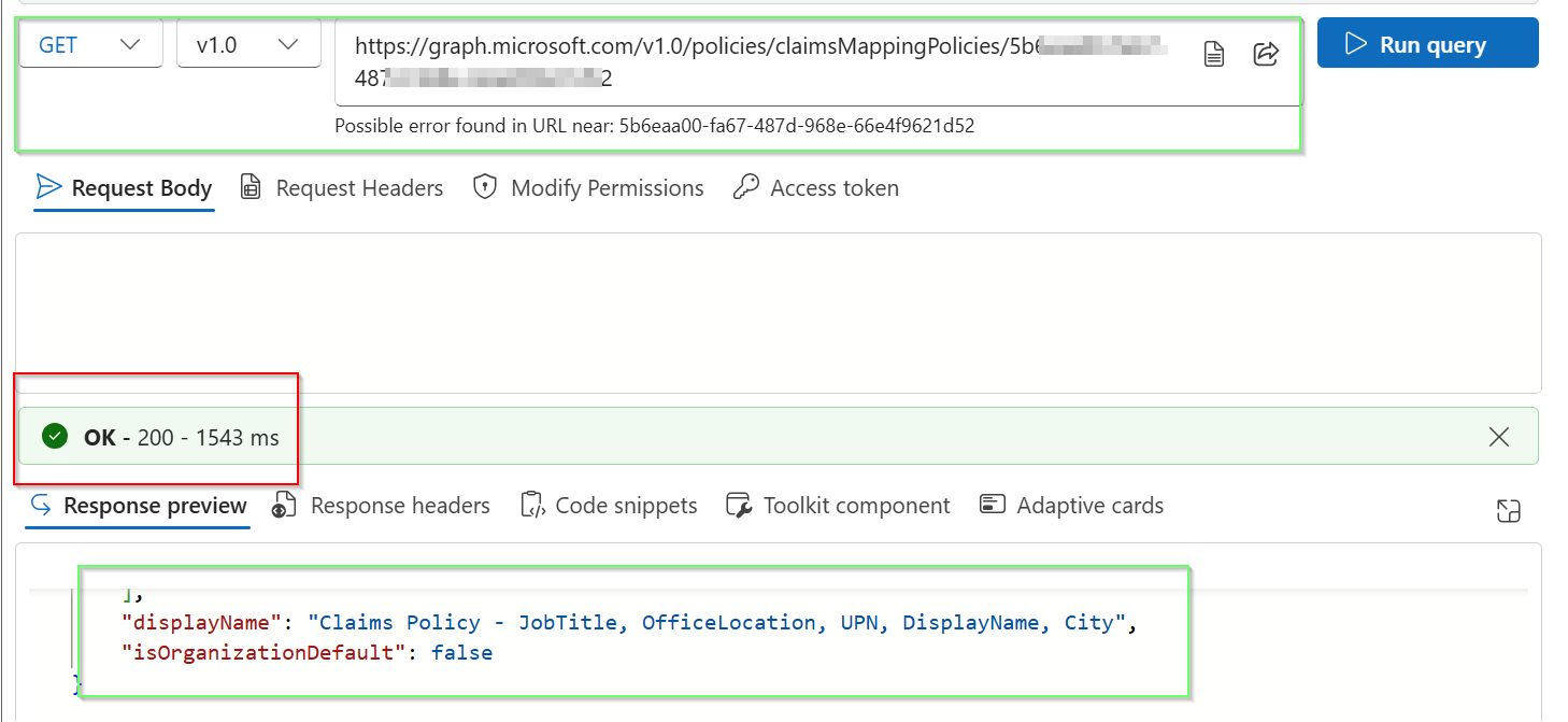 Crear Mapping Policy con Microsoft Graph - Microsoft Q&A