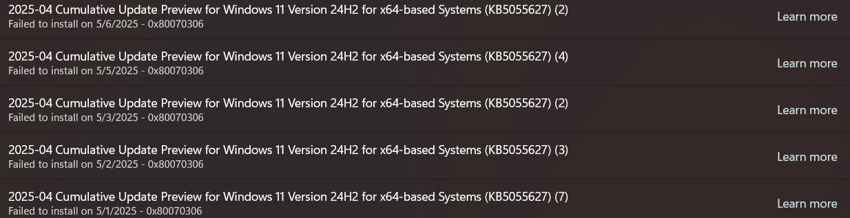 Whatever I try to update my windows it keep saying RETRY why is that ...