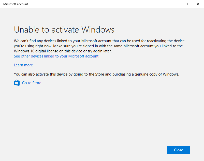 Stuck in license activation after hardware change - Microsoft Q&A