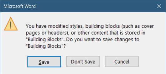 Word Building Blocks Error - Microsoft Q&A