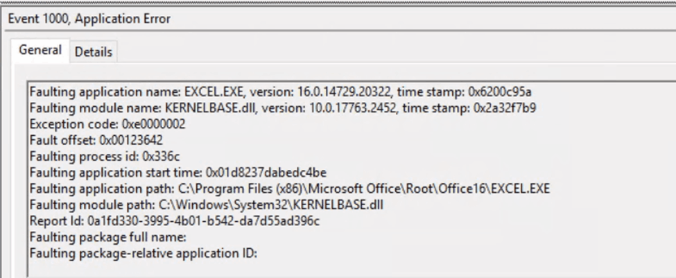 Excel 2016 Crashes in KERNELBASE.dll with Office Automation when