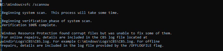 sfc /scannow - Microsoft Q&A