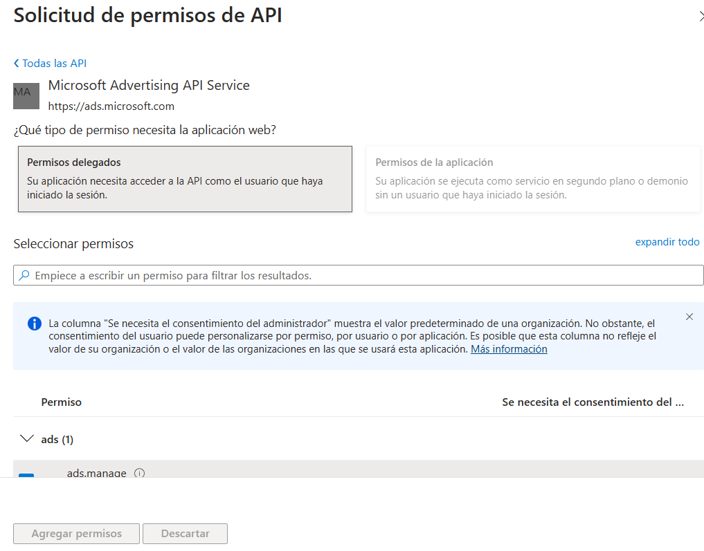 Application permissions disabled for my application and the Microsoft ...