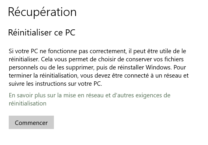 Réinitialiser