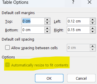 Not able to turnoff autofit - Microsoft Q&A