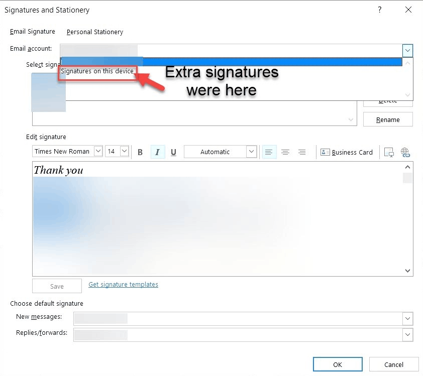 Issue with Signature edit and drop down list - Microsoft Q&A