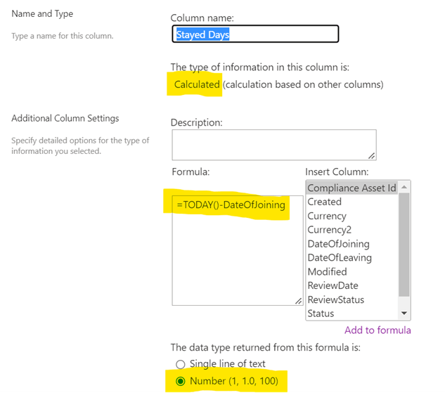 SharePoint List - How do I create a calculated field to calculate days ...