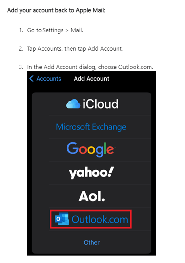 iPhone-Mail-Hotmail emails stuck in outgoing. - Microsoft Q&A