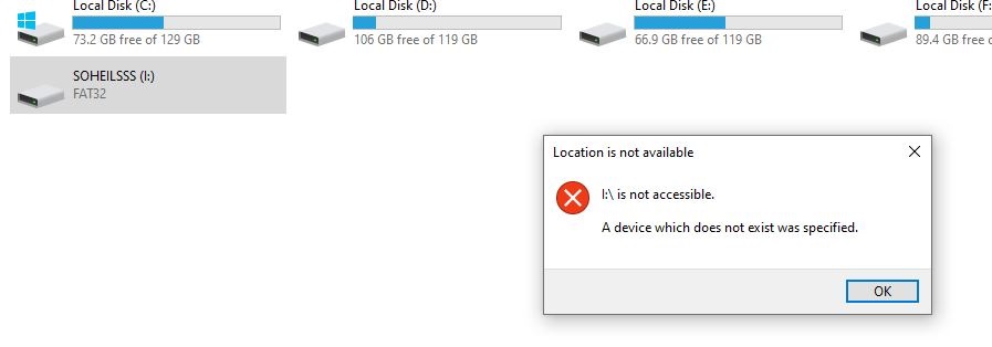 A device which does not exist was specified - Microsoft Q&A