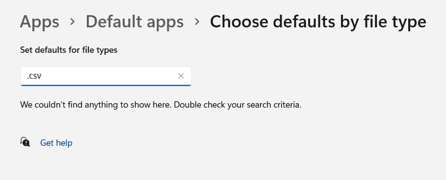 csv type not in list of file types in Windows 11 - Microsoft Q&A