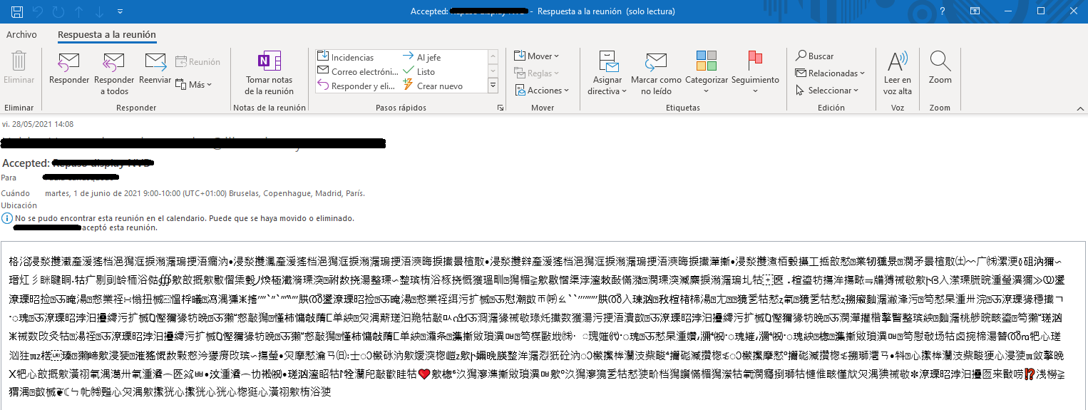 Outlook meeting reply in chinese - Microsoft Q&A
