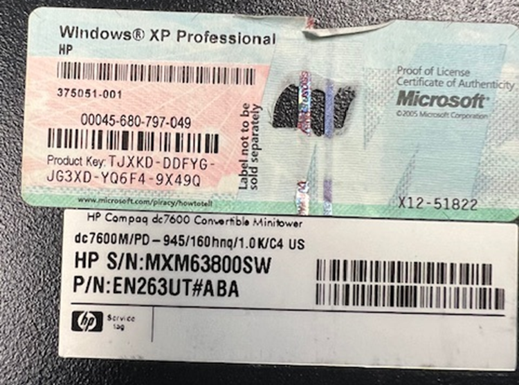 How to activate Dell copy of Windows XP in HP PC. - Microsoft Q&A