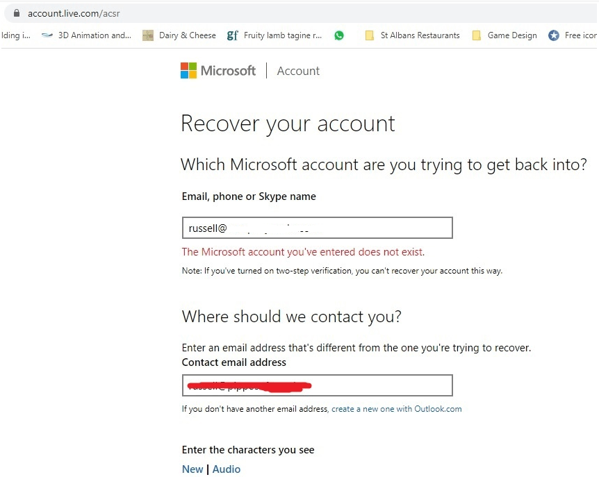 I can't log in, and trying to change my password says 